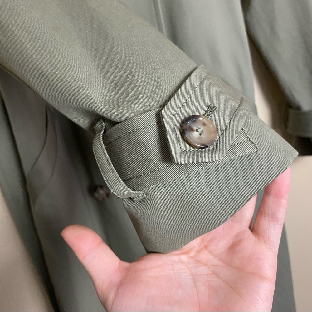 Sezane Scott Trench Coat Khaki Green - Picture 8 of 14
